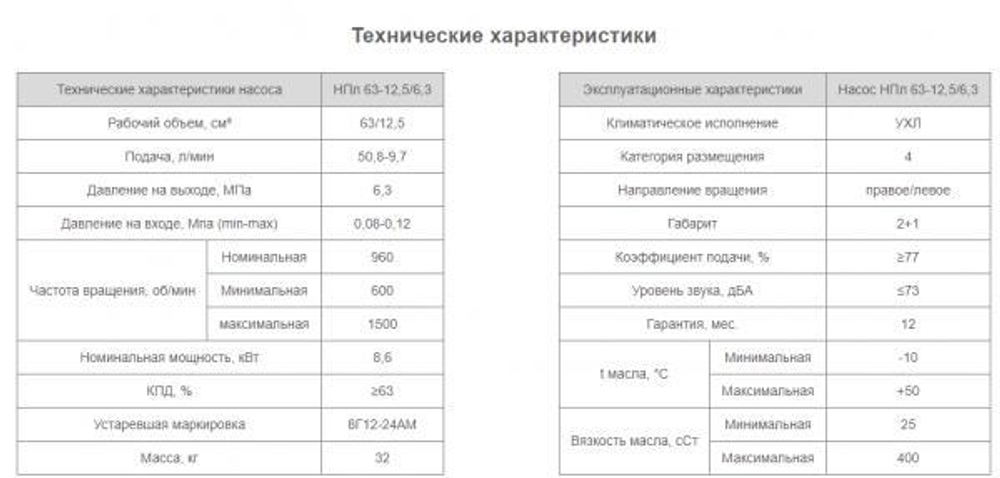 Насос НПл 63-12,5/6,3