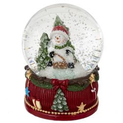 GAEM Фигурка декоративная "Дед Мороз/Снеговик" в стекл шаре, L6 W6 H8,5 см, 2в.