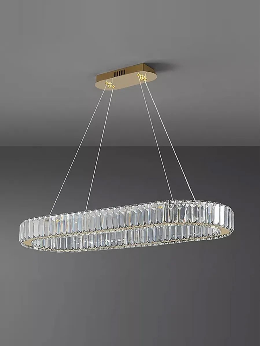 Люстра подвесная светодиодная Lanbos, LED 50 Вт, до 25 кв м, золотая