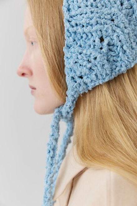 Мини-косынка из хлопка голубого цвета