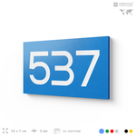 Номер на дверь 537, табличка на дверь для офиса, квартиры, кабинета, аудитории, склада, голубая 120х70 мм, Айдентика Технолоджи