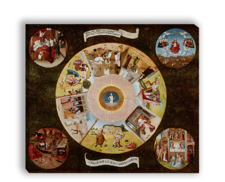 "Семь смертных грехов", Босх, И., картина для интерьера (репродукция)