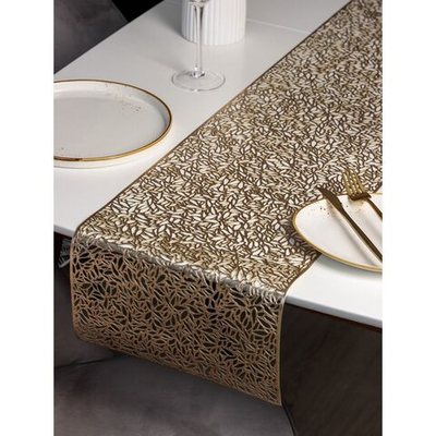 Золотистая дорожка на стол «Манифик» (30х150 см) (Цвет: не задано)