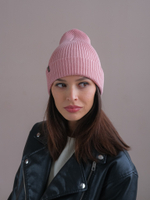 Шапка вязаная весенняя/осенняя МУЛА (Розовый персик)