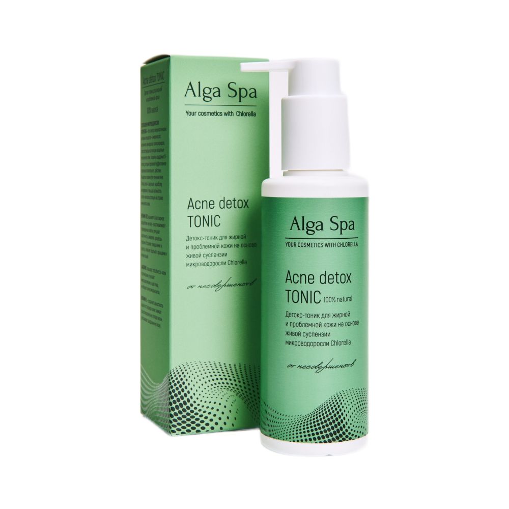 Детокс-тоник для жирной и проблемной кожи на основе живой суспензии микроводоросли Chlorella 150 мл (ALGA SPA)