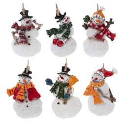 GAEM Изделие декоративное подвесное "Снеговик", L6 W1 H9 см, 6в.