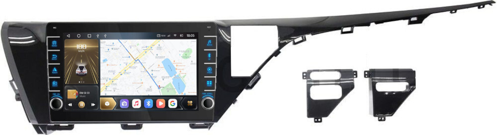 Магнитола для Toyota Camry 70 2017-2020 (без JBL) - Carmedia OL-1695 (кнопки и крутилки), Android 12, TS10, CarPlay, 4G SIM-слот