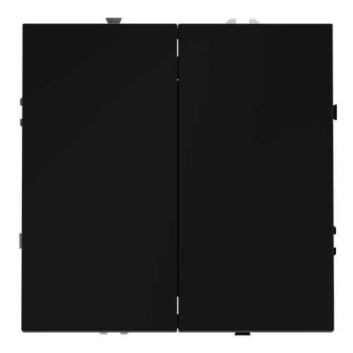 Перекрестный переключатель встраиваемый VOLTUM S70 двухклавишный 10А, (черный матовый)