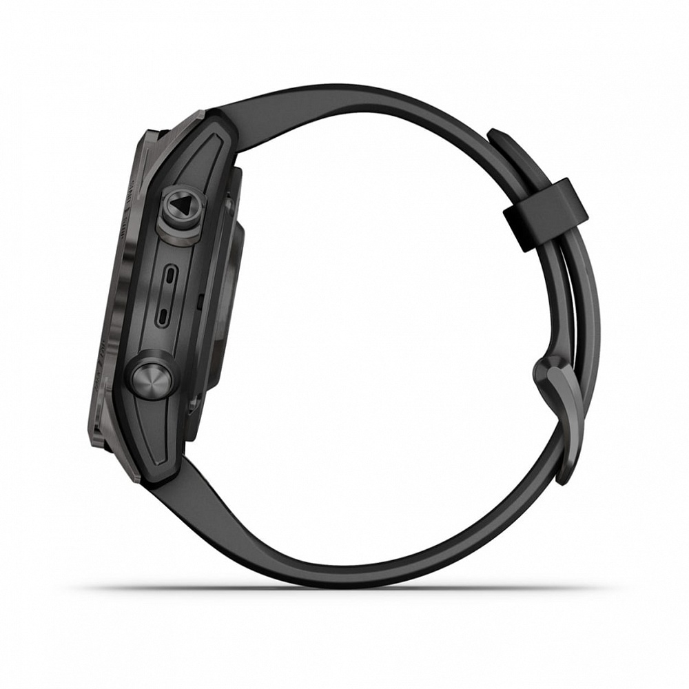 Смарт-часы Garmin Fenix 7s Pro Sapphire Solar титановый угольно-серый DLC с силиконовым ремешком, 010-02776-11