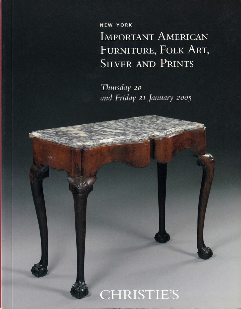 Каталог аукциона Christie's, Нью-Йорк, Американская мебель, народное искусство, серебро и тиражная графика от 20-21 января 2005 года
