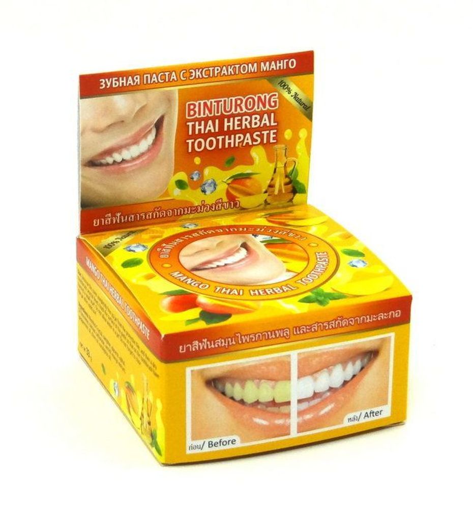 Твердая зубная паста с экстрактом манго BINTURONG Mango Thai Herbal Toothpaste 33 гр