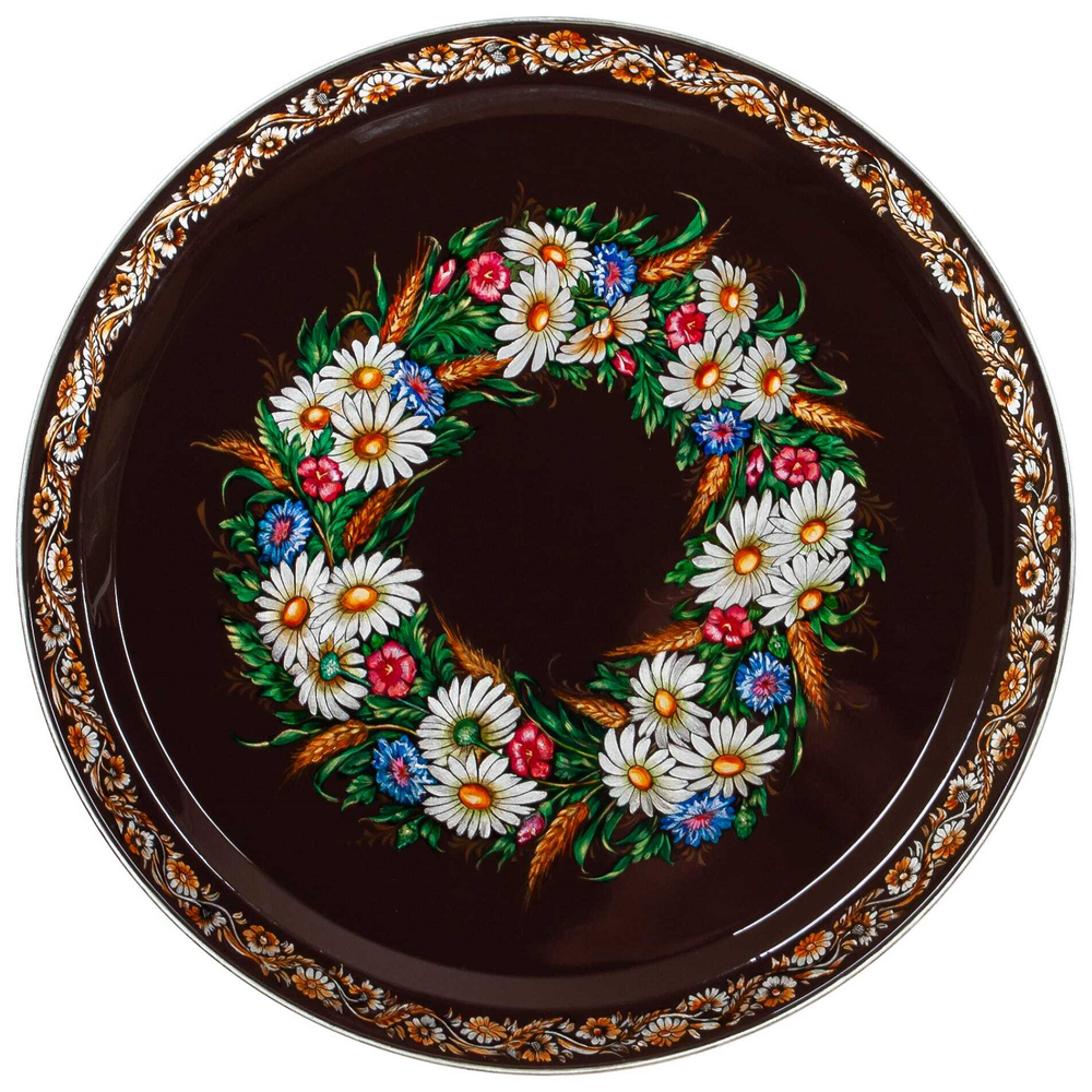 Unique zhostovo metal tray 85L-2