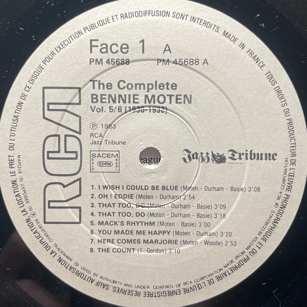 Bennie Moten ‎– The Complete Bennie Moten Vol. 5/6 (1930-1932) 2LP (Франция 1983г.)