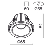Встраиваемый светильник Technical DL043-01-10W3K-RD-W
