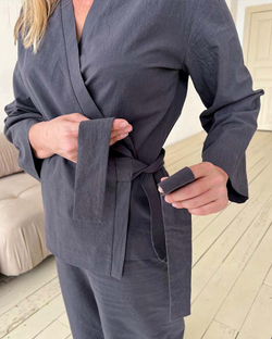 Домашний костюм из вареного хлопка Графит