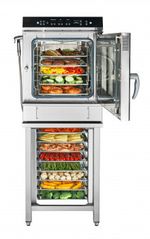 11000018858 Абат Пароконвектомат ПКА 6-2/3П-01 верхняя панель управления (парогенератор, 6хGN-2/3, память на 110 программ приготовления, термощуп, регулировка влажности, автоматическая мойка, ручной душ в комплекте, вся нерж, без г/емкостей) черный дизайн, реверс, 230 В