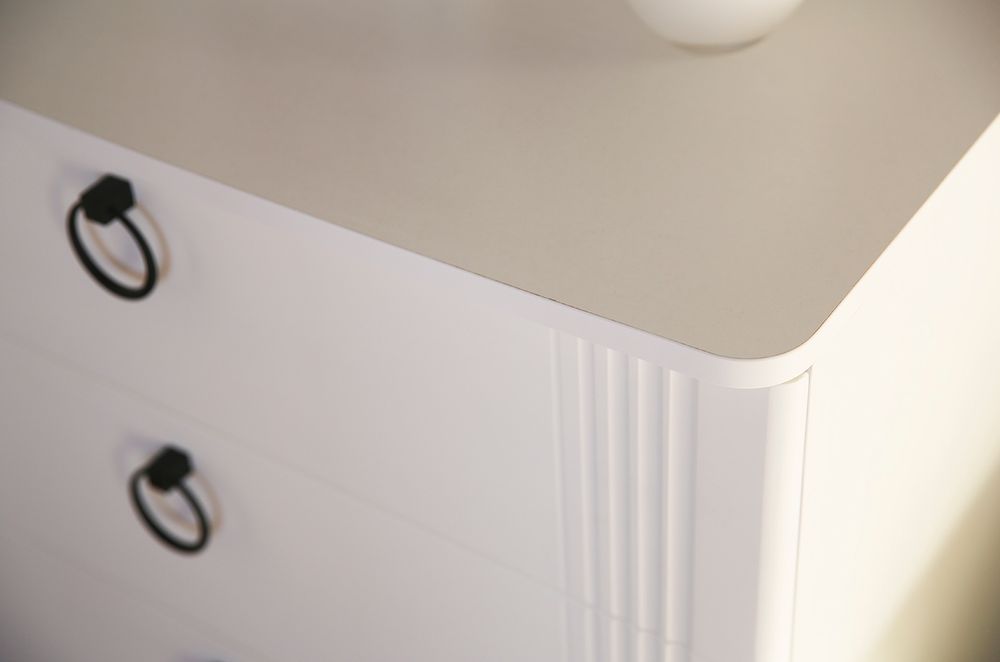 Комод "Ева"(Белое дерево/Белый матовый)