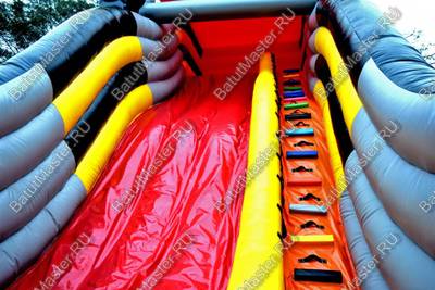 Детский надувной батут-горка "Бульдозер" 15*8*9 м