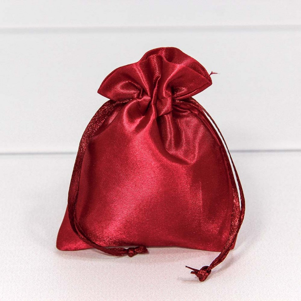 Мешочек 7х9см Атлас (Бордовый)