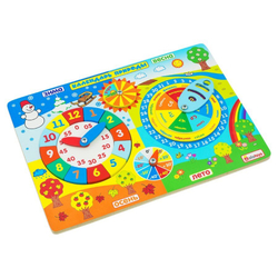 Бизиборд "Календарь природы", развивающая игрушка для детей, обучающая игра из дерева