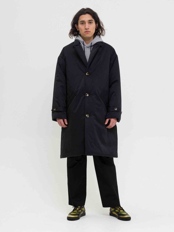 Плащ Утепленный Средней длины Мужской Черный - фото 6