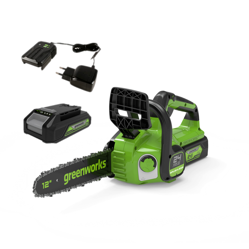 Аккумуляторная цепная пила Greenworks GD24CS30K4, 2007007UB,24v, 30см, АКБ 4 А·ч и ЗУ