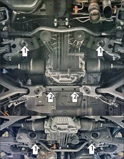 Защита заднего дифференциала, 2 мм, Сталь для TANK 700 2024-н.в., Motodor.73123