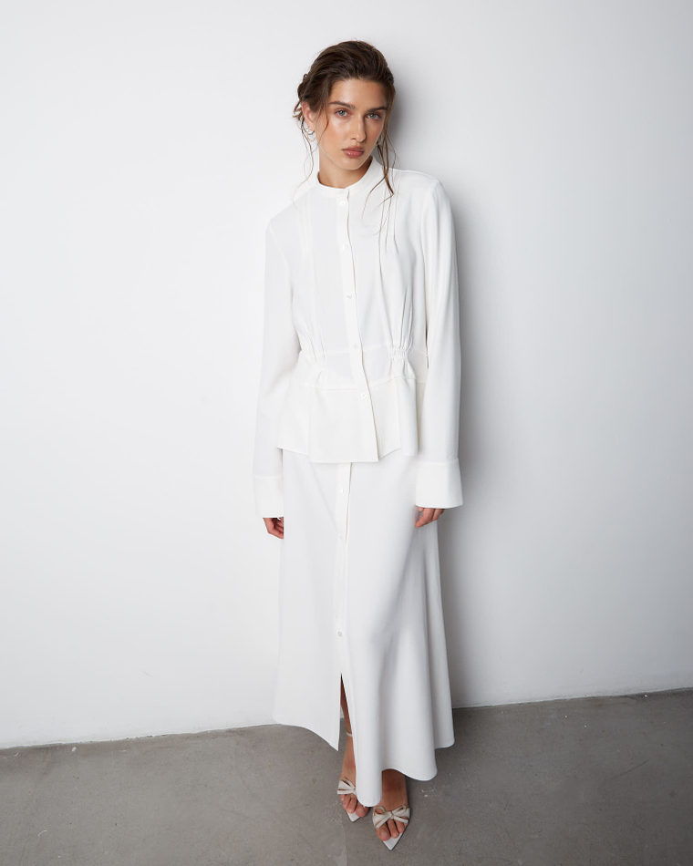 Юбка из смесовой вискозы Александр Маккуин белый