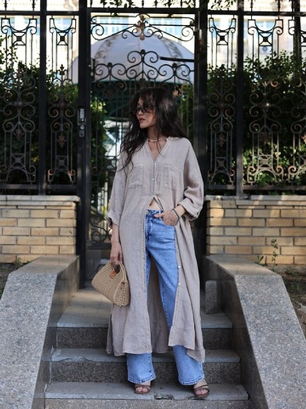 льняное платье-накидка