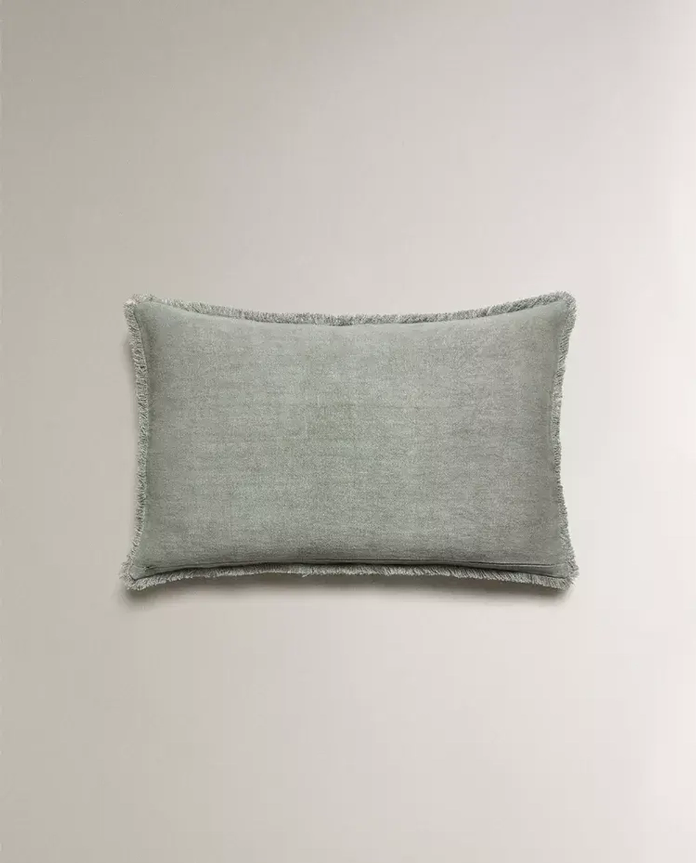 ZARA HOME НАВОЛОЧКА ДЛЯ ДЕКОРАТИВНОЙ ПОДУШКИ С БАХРОМОЙ, СИНИЙ