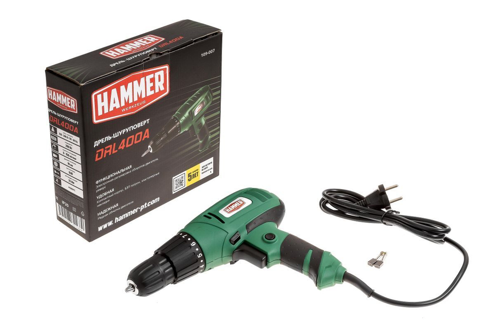 Дрель шуруповерт hammer drl 400