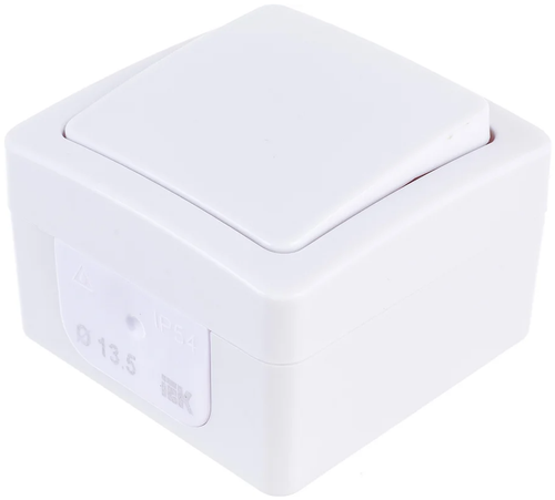 Выключатель 1-кл ОП Гермес Plus 10А IP54 ВСп20-1-0-ГПБ бел. IEK EVMP12-K01-10-54