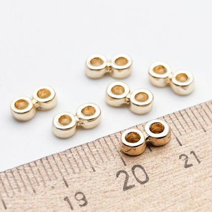 Коннектор-разделитель на 2 нити, цвет золото, размер 9*2,5 мм, цена за 1 шт