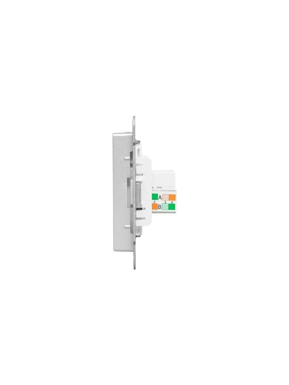 Розетка компьютерная 1-м СП Эпика RJ45 кат.5 механизм алюм. EKF UP1-SOA-RJ45-5