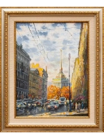 Картина маслом "Невский пр. Адмиралтейство" Галатов