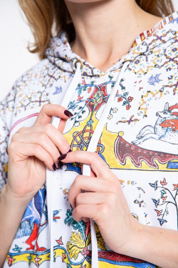 Платье с капюшоном "Лабиринт", по мотивам фантастических существ со страниц Псалтири Латтрелла.