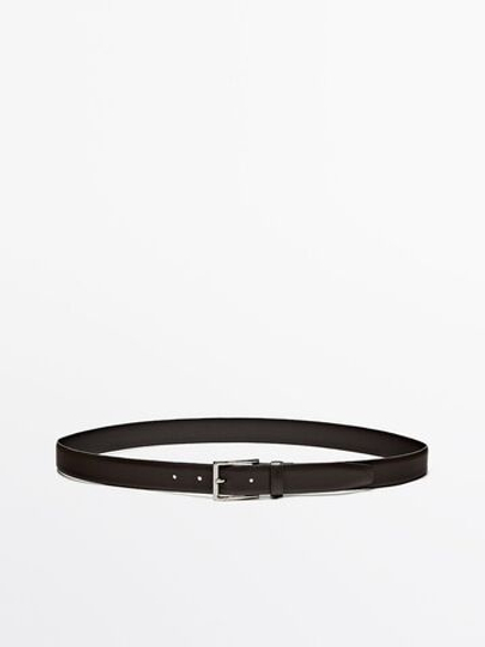 Massimo Dutti Ремень из мягкой кожи наппа, коричневый