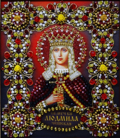 Ии-9 Набор для вышивания хрустальными камнями Святая Людмила