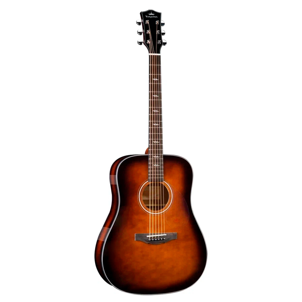 KEPMA F1E-D Brown Sunburst трансакустическая гитара, форма дредноут, электроника - Kepma K11, цвет коричневый санберст, в комплекте чехол.