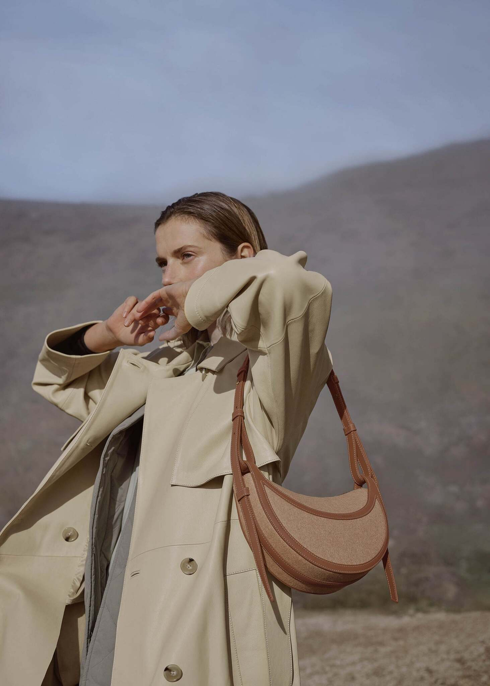 Сумка Polene Numero Dix EDITION DUO CAMEL CANVAS