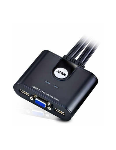 ATEN 2-Port USB VGA Cable KVM Switch with Remote Port Selector (CS22U-A7)