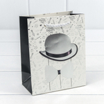 Пакет подарочный 12х15х6.5см Фигуры и узоры "Мужской" (Микс)