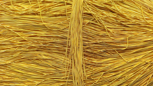 Канитель мягкая цвет золото желтое светлое  0.8мм