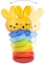 9233/Пирамида-качалка Зайчик 31см в сетке 8дет/3