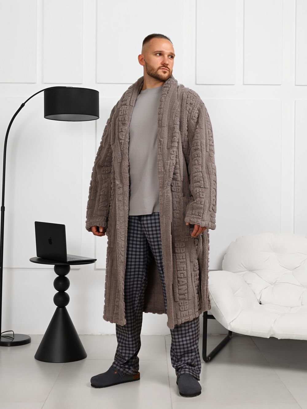 Халат мужской Идеал-3 Виотекс СЕРЫЙ