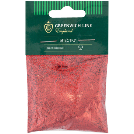 Блестки декоративные Greenwich Line, размер 0,3мм, красный
