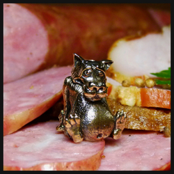 Бусина "Обжора" для темляков или браслетов бронза