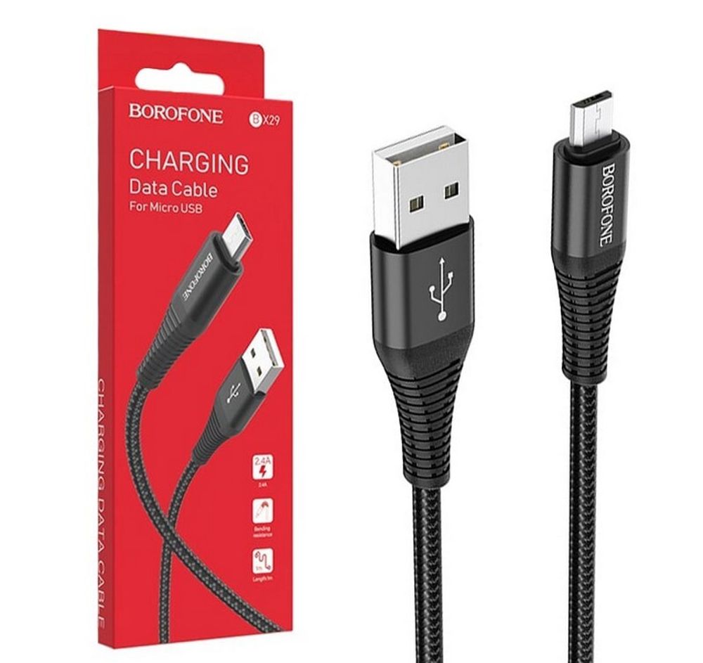 Кабель USB - Micro BOROFONE BX29 (черный) 1м