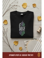 Футболка с вышивкой черная Север Сияние