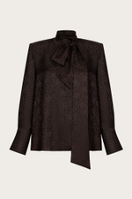 БЛУЗА ИЗ ЖАККАРДОВОГО ШЕЛКА С ПРИНТОМ